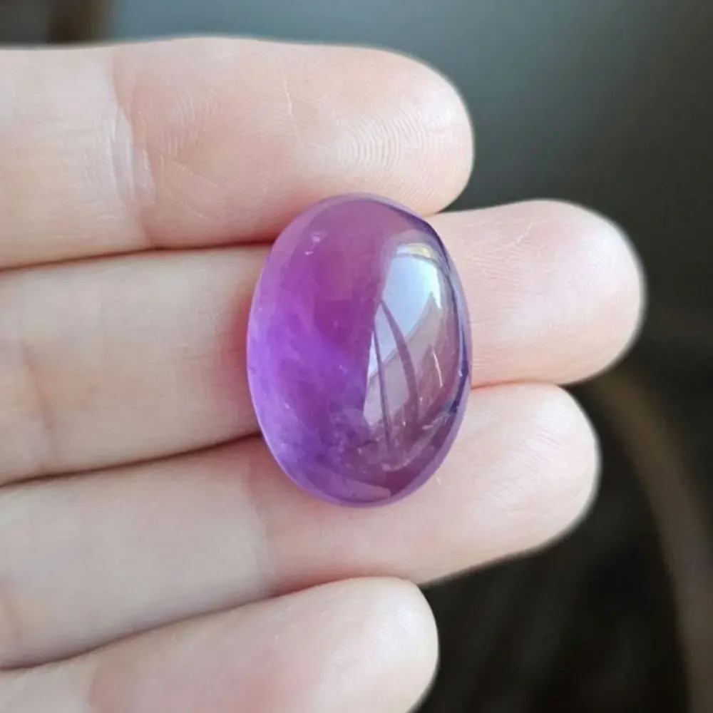 Natural Purple Amethyst Oval Cabochon 22.15 CT Translucent Loose Gemstone